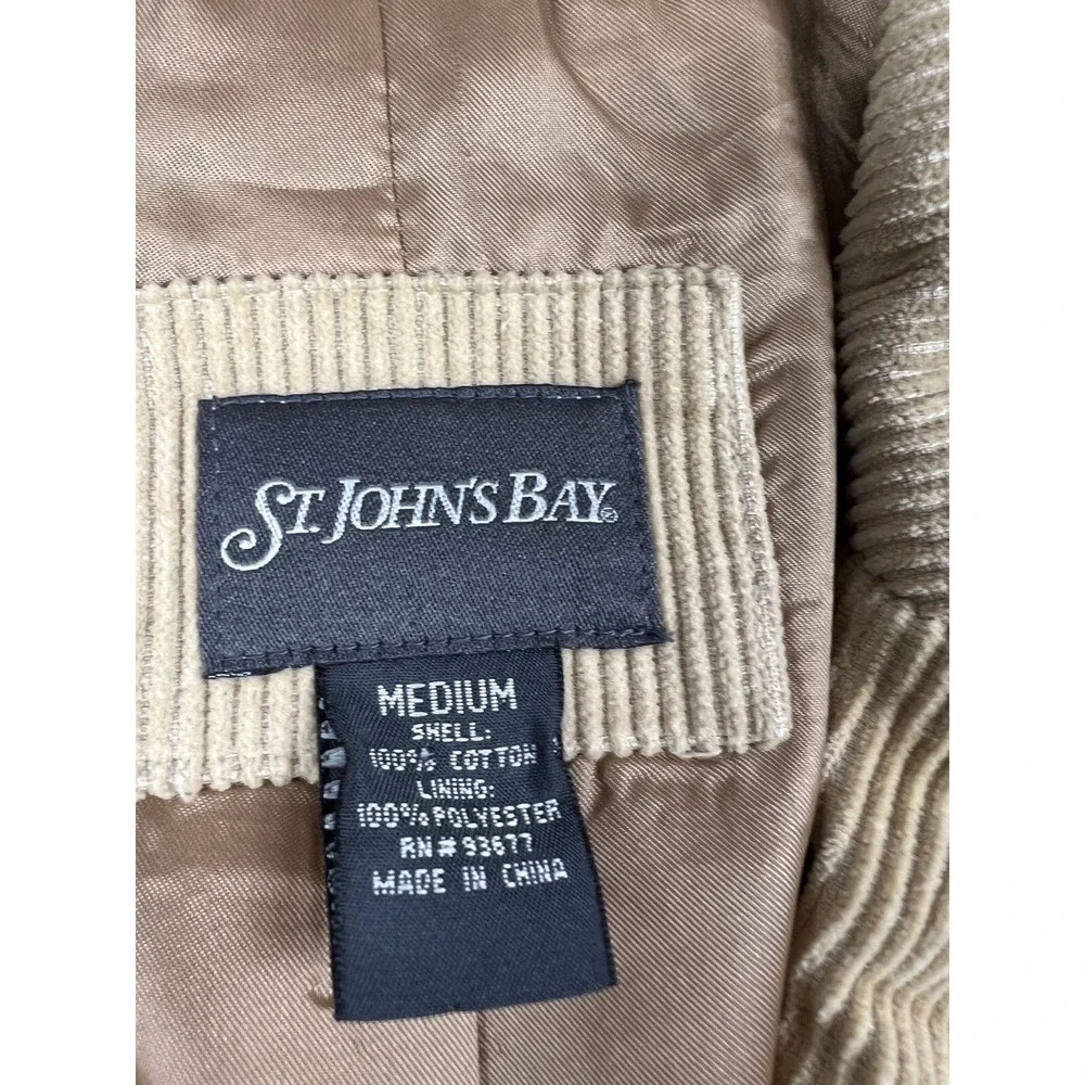 St. John's Bay Blazer Mens Medium Tan Corduroy Sport‎ Coat 3-Button Side Vent